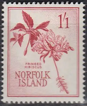 Norfolk-Insel Mi.Nr. 32 Freimarke, Hibiscus schizopetalus (1'1)