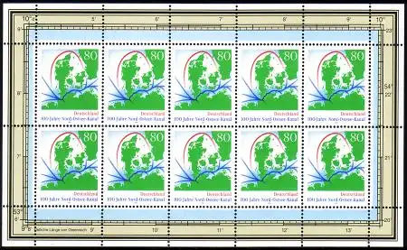 D,Bund Mi.Nr. Klbg. 1802 Nord-Ostsee-Kanal, (m.10x1802)