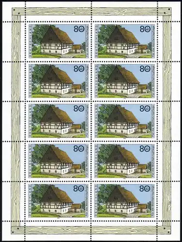 D,Bund Mi.Nr. Klbg. 1820 Wohlf. 95, Bauernhaus Sachsen (m.10x1820)