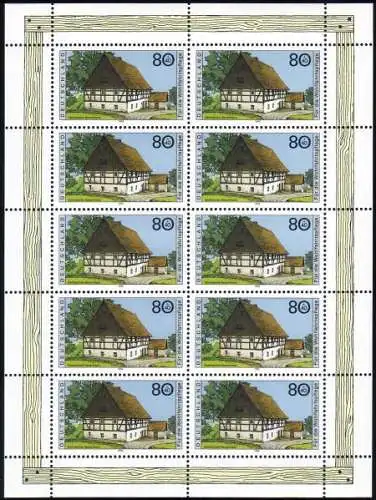 D,Bund Mi.Nr. Klbg. 1820 Wohlf. 95, Bauernhaus Sachsen (m.10x1820)