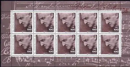 D,Bund Mi.Nr. Klbg. 1888 Anton Bruckner, 3. Sinfonie (m.10x1888)