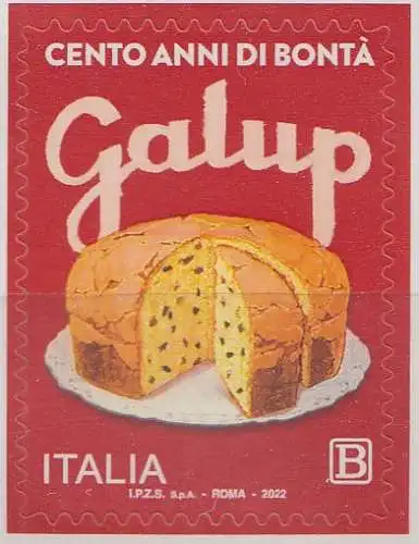 Italien MiNr. 4417, 100 Jahre Konditorei Galup, Werbeplakat für Panettone-Kuchen