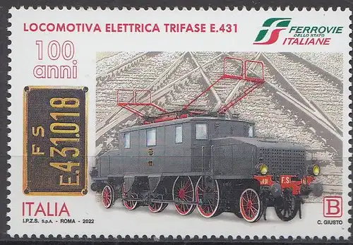 Italien MiNr. 4418, 100 Jahre  Drehstrom-Elektrolokomotive E.431 