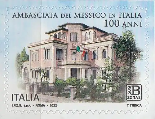 Italien MiNr. 4423, 100 Jahre diplomatische Beziehungen mit Mexiko