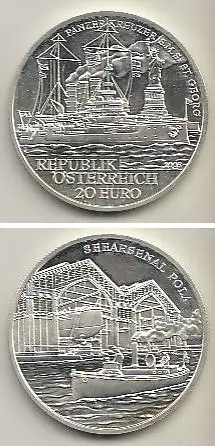 Österreich Nr. 321, Panzerkreuzer S.M.S. "Sankt Georg", Silber  (20 Euro)