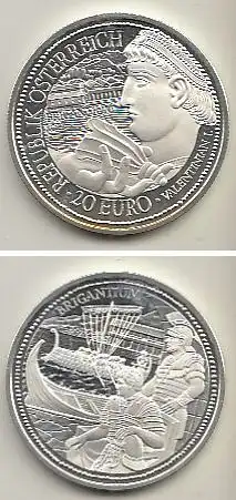 Österreich Nr. 397, Kaiser Valentianus I., Kastell Brigantium , Silber (20 Euro)