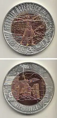 Österreich Nr. 383, Roboter in menschlicher Gestalt, Silber/Niob (25 Euro)