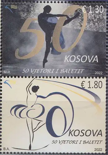 Kosovo MiNr. 589-590 Ballett (senkrechtes Paar)