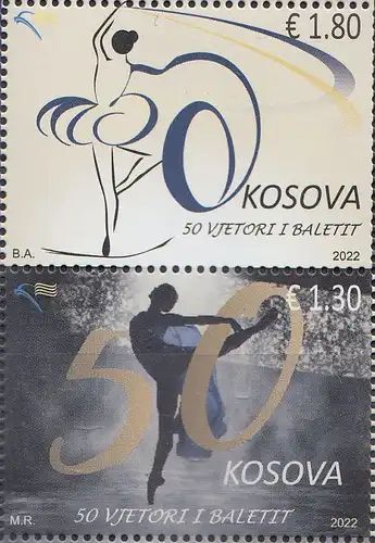 Kosovo MiNr. 590-589 Ballett (senkrechtes Paar)