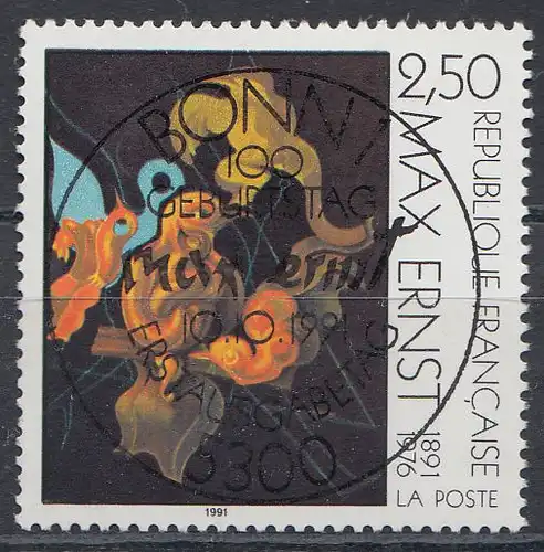 Frankreich MiNr. 2862, 100. Geburtstag von Max Ernst (2,50) Stempel Bonn 