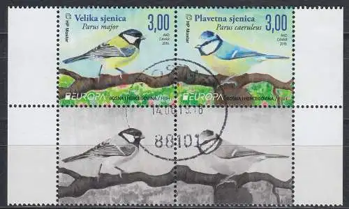 Bosnien-Herz.Kroat. Mi.Nr. 507-508 Europa 2019 Vögel Blaumeise, Kohlmeise (Zdr.)