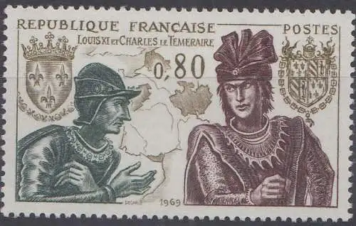 Frankreich MiNr. 1688 Große Namen, König Louis XI u.Karl der Kühne (0,80)