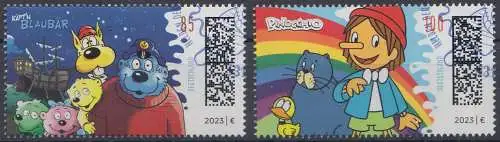 D,Bund Mi.Nr. 3803-3804 Helden der Kindheit, Käpt’n Blaubär, Pinocchio (2 Werte)