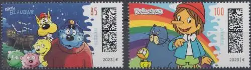 D,Bund Mi.Nr. 3803-3804 Helden der Kindheit, Käpt’n Blaubär, Pinocchio (2 Werte)