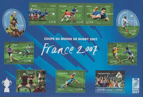 Frankreich Mi.Nr. 4277-4286 Rugby-Weltmeisterschaft (Kleinbogen)