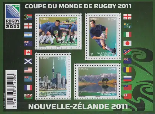 Frankreich Mi.Nr. Block 154 Rugby-Weltmeisterschaft Neuseeland