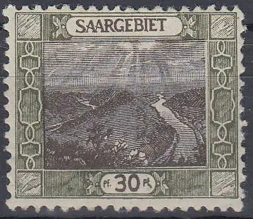 Saargebiet Mi.Nr. 57 A Freim. Landschaftsbilder: Saarschleife bei Mettlach (30)