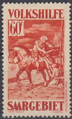 Saargebiet Mi.Nr. 152 Volkshilfe 1931 Gemälde (60c)