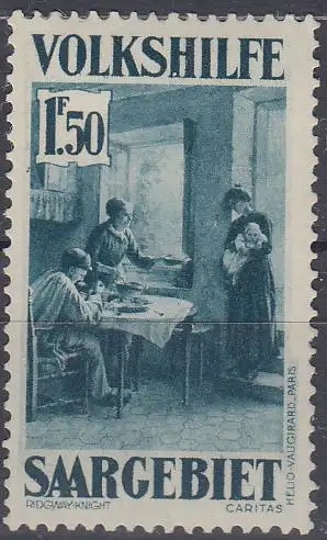 Saargebiet Mi.Nr. 154 Volkshilfe 1931 Gemälde (1,50 F)