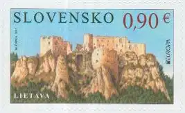 Slowakei MiNr. 817 Europa 17, Burgen u.Schlösser, Burg Lietava, skl (0,90)