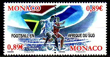 Monaco Mi.Nr. Zdr.2982-83 Fußball-WM Südafrika