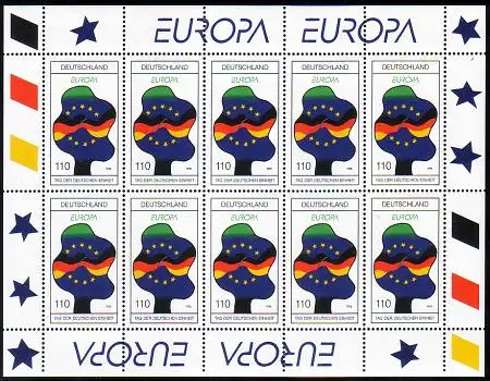 D,Bund Mi.Nr. Klbg. 1985 Europa 98, Tag d.dt. Einheit (m.10x1985)