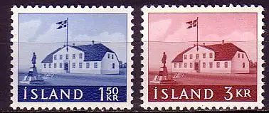 Island Mi.Nr. 347-48 Freim. Regierungsgebäude Reykjayvik (2 Werte)