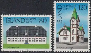 Island Mi.Nr. 530-31 Europa 78, Baudenkmäler (2 Werte)