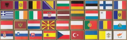 36 verschiedene Flaggen-Aufkleber