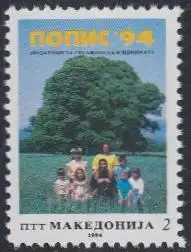 Makedonien Mi.Nr. 28 Volkszählung, Familie vor Baum (2)