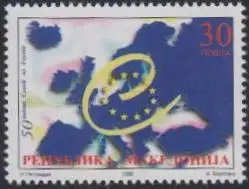 Makedonien Mi.Nr. 161 50Jahre Europarat, Landkarte Europas (30)