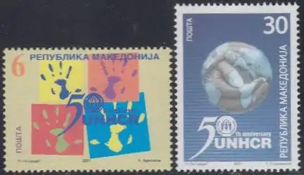 Makedonien Mi.Nr. 213-14 50Jahre UNHCR (2 Werte)