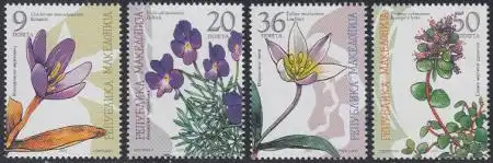 Makedonien Mi.Nr. 292-95 Einheimische Flora (4 Werte)