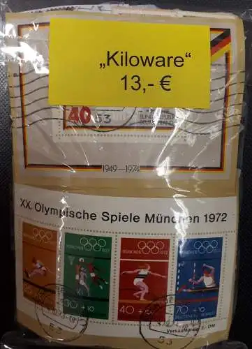 Kiloware, meist Bundesrep. Deutschland, ca. 180g, je 50% Sonder- / Dauermarken