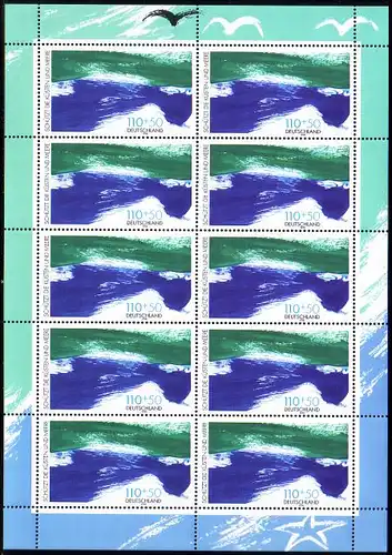 D,Bund Mi.Nr. Klbg. 1989 Umweltschutz, Meereswellen (m.10x1989)