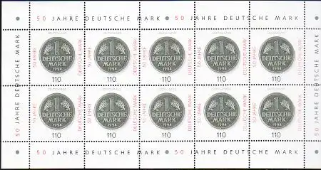 D,Bund Mi.Nr. Klbg. 1996 50 Jahre Deutsche Mark (m.10x1996)