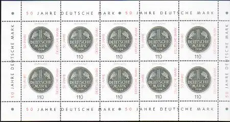 D,Bund Mi.Nr. Klbg. 1996 50 Jahre Deutsche Mark (m.10x1996)