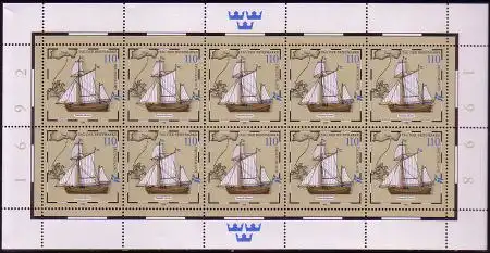 D,Bund Mi.Nr. Klbg. 2022 Tag der Briefmarke 98, Postjacht Hiorten (m.10x2022)