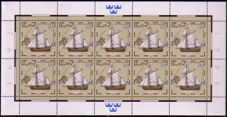 D,Bund Mi.Nr. Klbg. 2022 Tag der Briefmarke 98, Postjacht Hiorten (m.10x2022)
