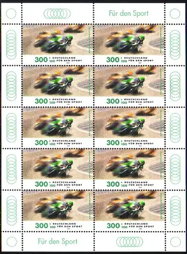 D,Bund Mi.Nr. Klbg. 2034 Sport 99, Motorradrennen (m.10x2034)