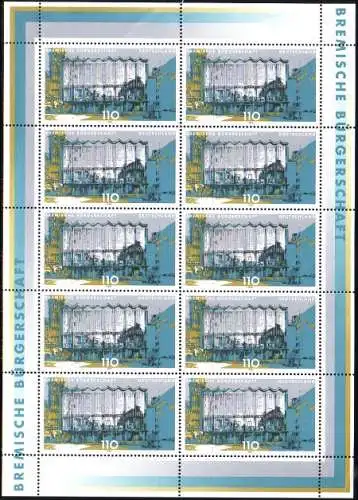 D,Bund Mi.Nr. Klbg. 2040 Bremische Bürgerschaft (m.10x2040)