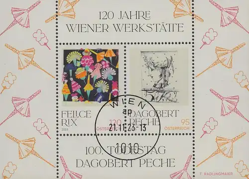 Österreich MiNr. Block (noch nicht im Michel) 120 Jahre Wiener Werkstätte,
