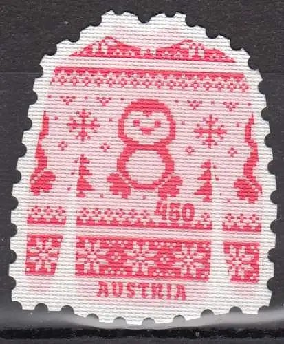 Österreich MiNr. 3754 Pullover (auf stoffbeflocktem Papier)