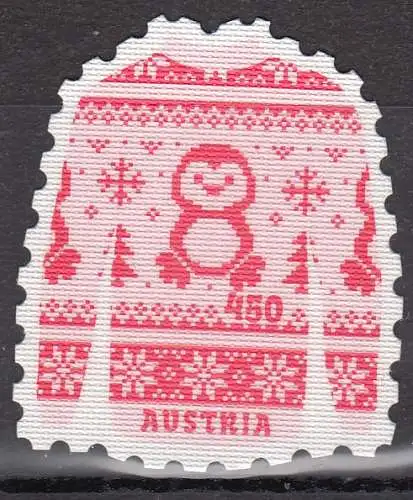 Österreich MiNr. 3757 Pullover (auf stoffbeflocktem Papier)