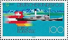 D,Bund Mi.Nr. 1678 Euregio Bodensee, Flaggen, Dampfer Hohentwiel (100)