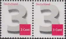 D,Bund Mi.Nr. 2964 Paar Freim. Ergänzungsmarke, waager. Paar (2 x 3)