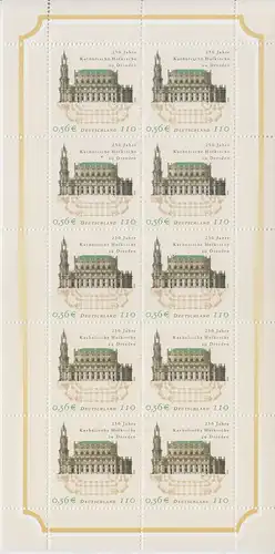 D,Bund Mi.Nr. Klbg. 2196 250 Jahre Katholische Hofkirche Dresden (m.10x2196)