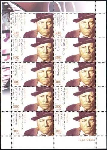 D,Bund Mi.Nr. Klbg. 2222A Jean Gabin, K 14 (m.10x2222A)