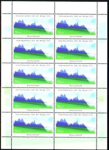 D,Bund Mi.Nr. Klbg. 2231 Umweltschutz, Berglandschaft (m.10x2231)