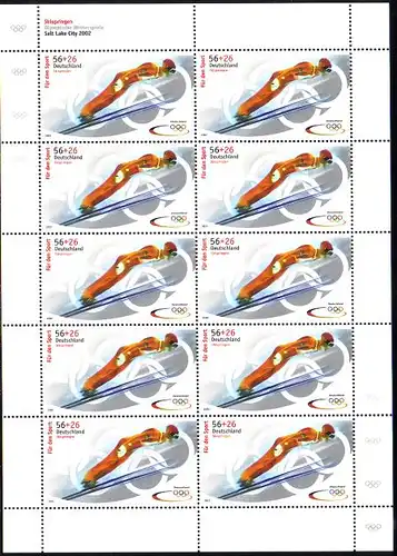 D,Bund Mi.Nr. Klbg. 2239 Olympia 2002, Skispringen (m.10x2239)